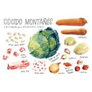 Cocido Montañés recipe. Un proyecto de Ilustración tradicional, Ilustración naturalista				 y Pintura a la acuarela de Sebastian Koch - 30.03.2021