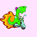 Dino Scooter. Un projet de Illustration numérique, Dessin artistique , et Dessin numérique de Mcky - 30.03.2021