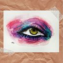 Ojo en acuarela y lápiz. Un proyecto de Ilustración tradicional, Ilustración con tinta y Pintura a la acuarela de Chloé F. S. - 10.01.2021