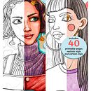 Color Book - portrait - realistic & cartoon style - 40 pages. Un proyecto de Ilustración botánica, Cómic, Dibujo digital, Ilustración digital, Ilustración tradicional, Ilustración naturalista				, Dibujo y Dibujo de Retrato de Dora Mode - 01.04.2021