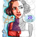 Color Book - portrait - realistic style - 20 pages. Un proyecto de Ilustración botánica, Cómic, Concept Art, Dibujo digital, Ilustración digital, Pintura digital, Dibujo, Ilustración tradicional, Ilustración naturalista				, Pattern Design y Dibujo de Retrato de Dora Mode - 01.04.2021