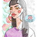 Color Book - portrait - cartoon style - 20 pages. Un proyecto de Ilustración botánica, Diseño de personajes, Cómic, Concept Art, Dibujo digital, Ilustración digital, Dibujo, Ilustración tradicional, Ilustración naturalista				, Pattern Design y Dibujo de Retrato de Dora Mode - 01.04.2021