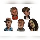Caricaturas a lápiz y coloreado digital. . Projekt z dziedziny R, sunek ołówkiem, Portret, R, sunek c, frow, Ilustracja c i frowa użytkownika Patricia Moreno García - 03.04.2021