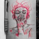 Fire portrait . Een project van  Tekening, Tekening met potlood,  Artistieke tekening y  Portrettekening van Edgar Campos May - 04.04.2021