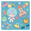 Space Bunny. Un proyecto de Ilustración tradicional, Ilustración vectorial, Dibujo, Ilustración infantil, Pintura digital, Ilustración editorial, Literatura infantil						 y Álbum ilustrado						 de Anna Valpuesta Farré - 04.04.2021