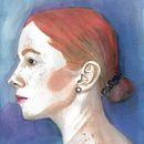 Energía Yin . Arte plastice, Colaj, Desen de portret, Ilustrație tradițională și Pictură în acuarelă de Rocío Mera - 04.05.2021