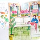 Pleasant afternoon. Ilustração infantil projeto de Beatriz Hernandez Poveda - 05.04.2021