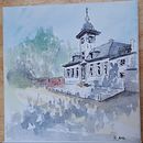 My project in Architectural Sketching with Watercolor and Ink course. Watercolor Painting project by Anouk Jacobs - 04.05.2021