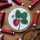 Frutilla botánica. . Un progetto di Ricamo e Illustrazione botanica di Ludmila Mendibe Bollini - 06.04.2021