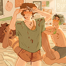 Cortando el pelo . Ilustrație tradițională de alexiaklee - 04.06.2021