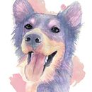 Perritos en acuarela . Ilustrație tradițională de Daniela Lopez - 04.06.2021