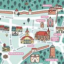 Illustrated map for Brasov / Romania Ein Projekt aus dem Bereich Traditionelle Illustration und Infografik von Irene Nemeth - 01.03.2021
