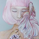 Mi Proyecto del curso: Retrato ilustrado en acuarela Chica, pez, orquidea. Een project van  Beeldende kunst van Adriana Borja Velasco - 10.04.2021