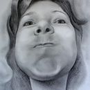 Retrato "Narcisa: jugando con el espejo". Fine Arts, Pencil Drawing, and Portrait Drawing project by Eva Fernández Galán - 05.15.2010