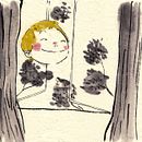 La testa fra le nuvole. Children's Illustration, Ink Illustration, and Watercolor Painting project by Luisa Montalto - 04.11.2019