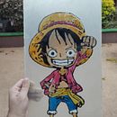 Pintura tipo vitral manga luffy. Un proyecto de Pintura de Angel Garcia - 11.04.2021
