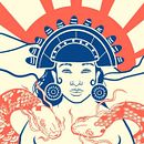 Bachué  y la laguna de iguaque. Un progetto di Disegno, Disegno digitale, Illustrazione tradizionale e Serigrafia di sofía lagos - 12.04.2021