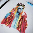 Retrato "La Roja". Un proyecto de Dibujo de Retrato e Ilustración tradicional de Cintli Cordova - 12.04.2021