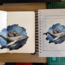 De ilustración a portada de un cuaderno. Un proyecto de Encuadernación, Pintura, Pintura a la acuarela y Sketchbook de Luis Félix - 16.04.2021