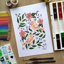 Flores e pássaros . Ilustração botânica projeto de Rafaela Mauro - 18.04.2021