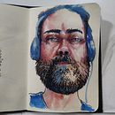 Meu projeto do curso: Caderno de retratos em aquarela. Traditional illustration project by Aurélio Rauber - 04.18.2021