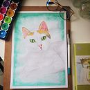 Mi Proyecto del curso: Técnicas experimentales de acuarela para principiantes  . Desen de portret de Laura Garnica - 04.19.2021