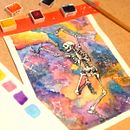 Ilustración - "La vida es para gozarla" . Un proyecto de Estampación y Pintura a la acuarela de Ale Mencias - 20.04.2021