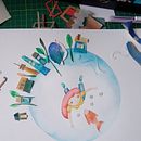 Técnica Mixta: acuarela - collage. Un projet de Collage , et Aquarelle de Carola Esquivel - 24.04.2021