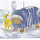 Bigby the Big Dog . Projekt z dziedziny Ilustracje dla dzieci, Ilustracja c, frowa, Trad, c i jna ilustracja użytkownika Dani - 11.01.2021