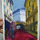 Mi Proyecto del curso, Primera Prueba: Representación arquitectónica en acuarela con @gibanez . Un projet de Aquarelle de Joaquin Rueda Caballero - 27.04.2021