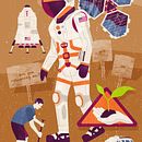 The Martian - Vector and printmaking texture illustration. Un projet de Illustration traditionnelle de John Coe - 29.04.2021