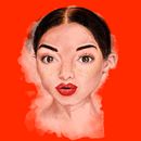 Digital portraiture titled 'Red girl'. Een project van Traditionele illustratie,  Portrettekening y Realistische tekening van Laney - 08.04.2021