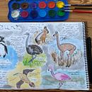 Viaje a Bahía Bustamante, Chubut. Argentina . Pictură în acuarelă de Josefina Muratorio - 05.03.2021