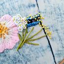 Visible mending of jeans - floral embroidery based on British Wildflowers . % Helen Hadlington tarafından hazırlanan Nakış projesi - 05.03.2021