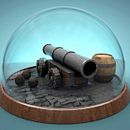 Cañon medieval. Diorama digital.. Traditional illustration, and 3D project by Antonio Foguet - 05.08.2021