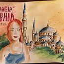Watercolour travel painting . Watercolor Painting project by Marianne Young - 05.09.2021