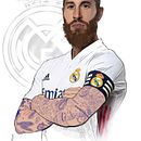 Sergio Ramos. Real Madrid Ein Projekt aus dem Bereich Zeichnung und Digitale Illustration von ANDRES RUIZ JAEN - 09.05.2021