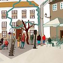 My project in Architectural Illustration: Capture a City’s Personality course (Santiago de Compostela). Ilustração tradicional projeto de Abraham Díaz - 09.05.2021