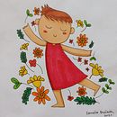 Meu processo de criação do retrato estilizado com elementos botânicos. Un proyecto de Ilustración tradicional de Daniela Dufloth - 09.05.2021