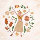 My project in Illustrated portraits with botanical elements course. Projekt z dziedziny Trad, c, jna ilustracja, Ilustracja c, frowa, R, sunek botaniczn, R, sunek c i frow użytkownika Kelsey - 15.05.2021