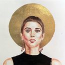 Mi Proyecto del curso: RETRATO EN ACUARELA utilizando tinta china y hojas de oro, plata y cobre.. Traditional illustration, Watercolor Painting, and Portrait Drawing project by Gabriel Mota - 05.11.2021