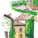 Mon projet du cours : Carnet de voyage à l’aquarelle Ein Projekt aus dem Bereich Traditionelle Illustration, Aquarellmalerei, Architektonische Illustration und Sketchbook von Hélène Pagé - 05.05.2021