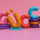 Il mio progetto in Tipografia 3D: Corso Giocare con Colore e Volume. Un progetto di 3D, Animazione, Tipografia, Animazione 3D, Progettazione 3D e Design digitale di Olga - 17.05.2021