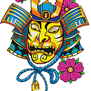 Samurai Oldschool. Traditional illustration, Vector Illustration, and Digital Illustration project by Gilson Junior - 04.19.2021