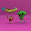 Vegetable and Fruits Circus . Un progetto di 3D e Illustrazione tradizionale di sharu - 10.08.2021
