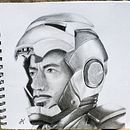 Mi Proyecto del curso: Retrato realista con lápiz de grafito, realicé a Iron Man. Un proyecto de Ilustración tradicional, Bellas Artes, Bocetado, Dibujo a lápiz, Dibujo, Dibujo de Retrato, Dibujo realista, Dibujo artístico y Dibujo anatómico de Mariana Salinas Alvarez - 18.04.2021