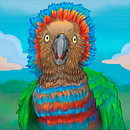 My project in Wildlife Illustration for Children's Books course - Anacã / Red-fan parrot. Vector Illustration, Digital Illustration, and Children's Illustration project by Guilherme - 05.21.2021