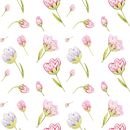 Pattern "Tulipanes" by Paz Pérez De las casas. Design, Traditional illustration, Graphic Design, Industrial Design, Packaging, Paper Craft, Pattern Design, Creativit, Poster Design, Logo Design, Watercolor Painting, Printing, Artistic Drawing, and Botanical Illustration project by Paz Pérez De las casas - 04.15.2021