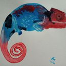 Camaleão  - Segundo projeto do Curso: " Aquarela para principiantes" ". Un proyecto de Dibujo, Pintura a la acuarela, Ilustración tradicional y Bellas Artes de Juliana Ferreira Leite da Silva - 30.05.2021