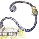 A cobra e a cadeira de praia. Een project van Traditionele illustratie, Schilderij,  Tekening, Aquarelschilderen y Kinderillustratie van Denise Teixeira - 28.05.2021